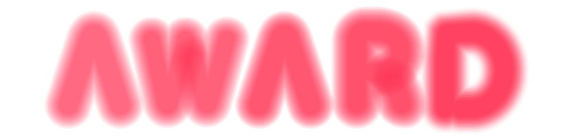 Award in neon lights glow